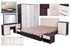 Спальня Маргарита 4-дверный шкаф+обычная кровать 160х200 (Регион)
