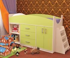 Кровать Рокси с лесенкой, ящиками, столиком, шкафчиком (сп.место 180х70)