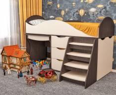 Кровать Тошка с лесенкой, ящиками, столиком, шкафчиком (сп.место 180х70)