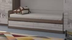 Кровать с выдвижными ящиками с рисунком (Квадро-М)