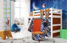 Кровать детская полувысокая Соня с наклонной лестницей (вариант 6) (Мебельград)