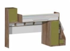 Тайм Кровать-чердак+лестница комод с рисунком (Квадро-М)